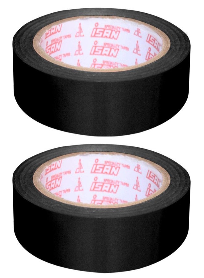ISAN Black Floor Marking Tape 12mm (1/2" Approx) Width X 21m Length (2 Pc) - Image 1